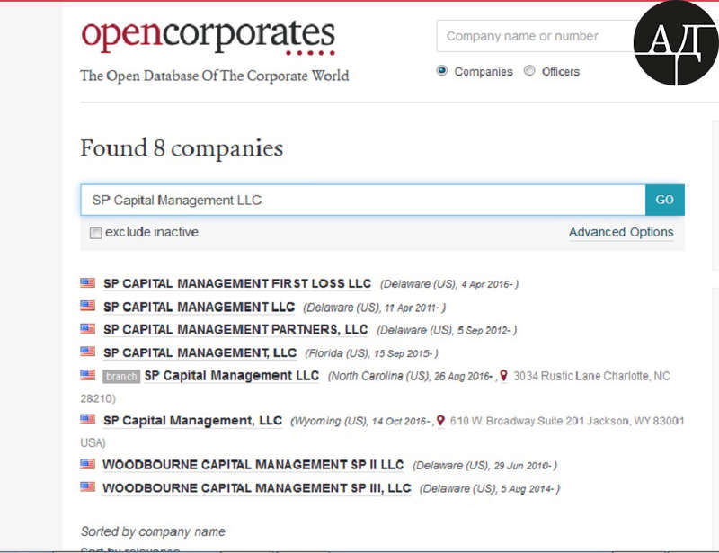 Получатель — SP Capital Management LLC. К сожалению, не скажу, какой именно SP